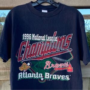 Vintage 90s Atlanta Braves 1996 National League Champions LOGO 7 Tee